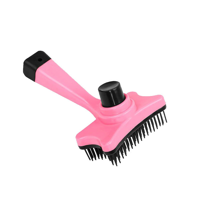 Automatic pet hair removal comb Pink S
