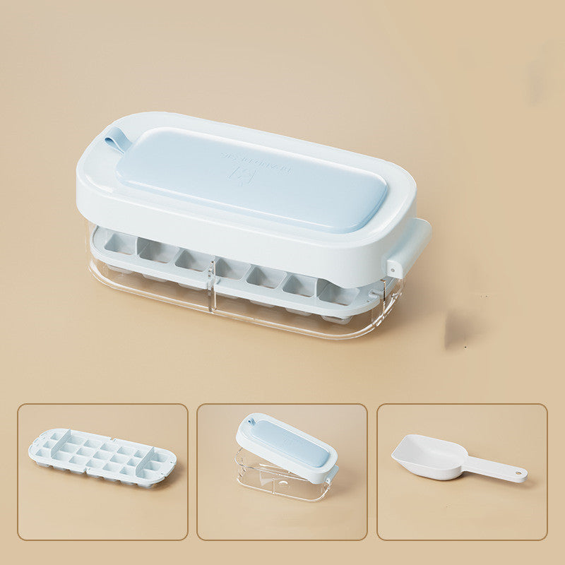 Ice Box Ice Cube Tray Grid High Capacity Food Grade Kitchen Gadgets Blue Suit