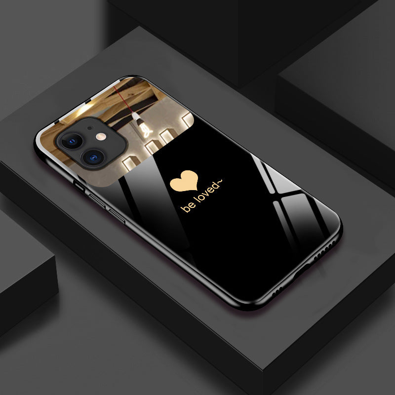 Fashion Beauty Makeup Mirror Phone Case Black Love money