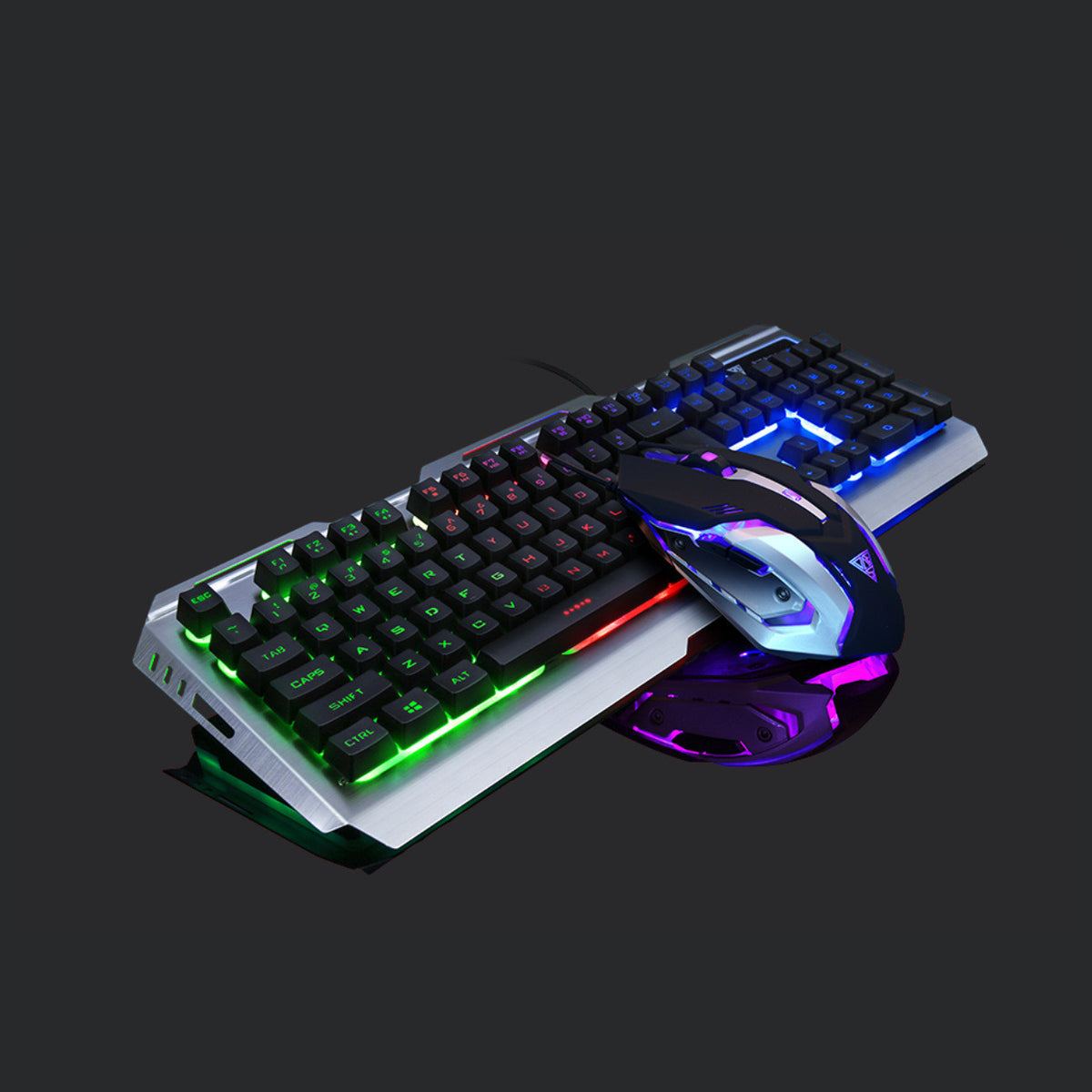 Wired gaming keyboard for notebook desktop Tungsten rainbow