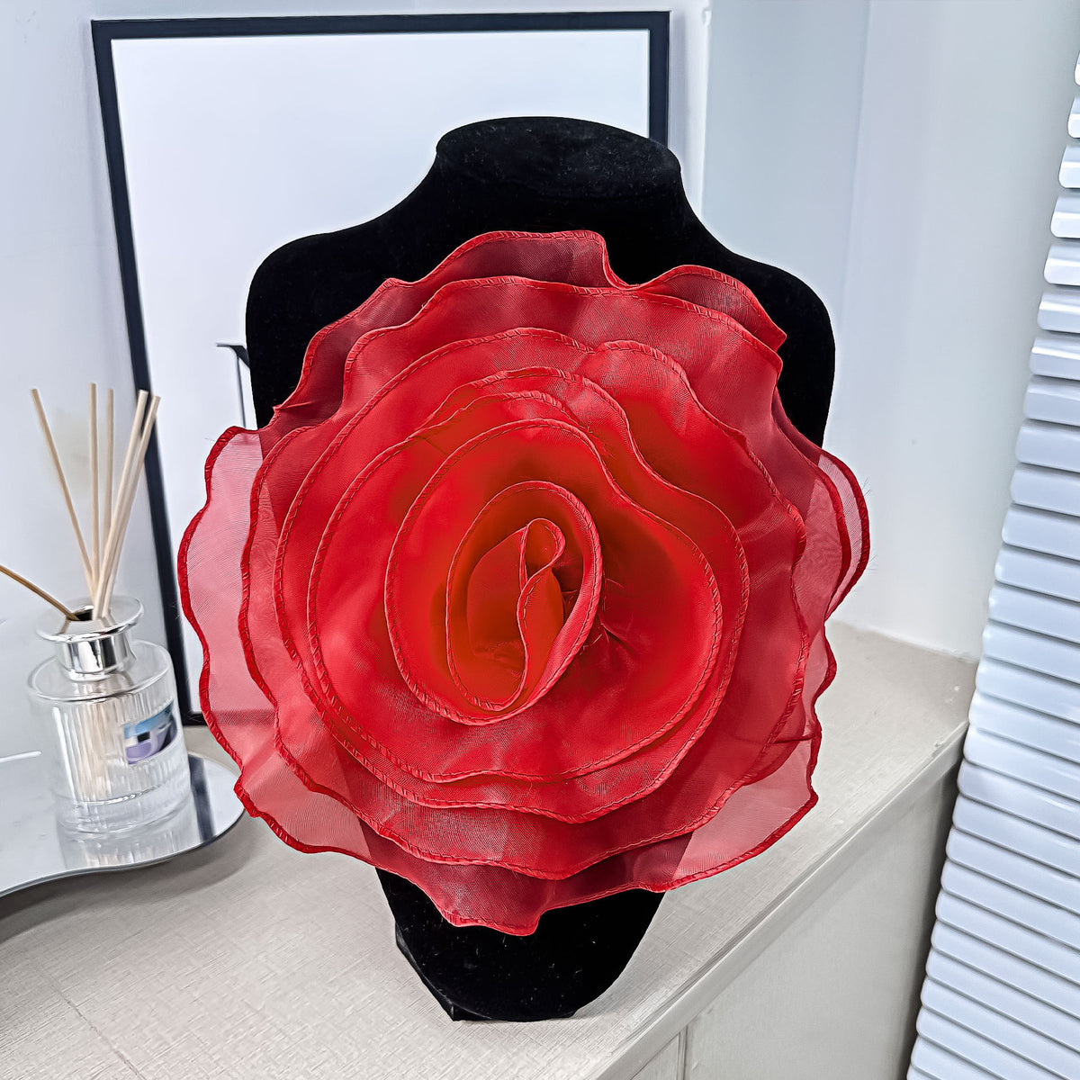 Simple Three-dimensional Flower Decoration Dress Removable Corsage Large Red