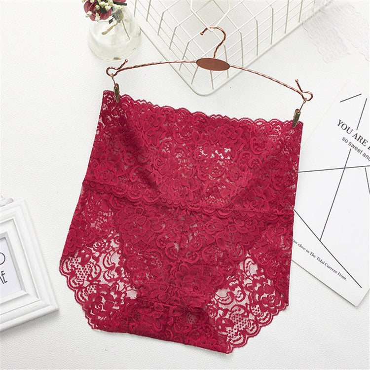 Women Sexy Lace Underwear Wine Red
