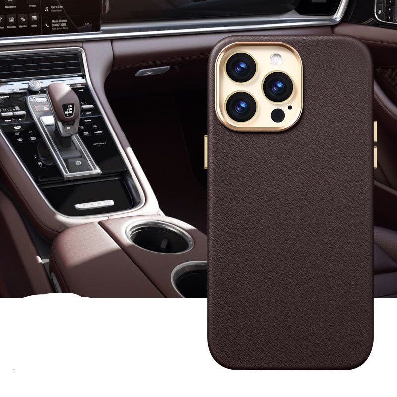 Fall Proof Wireless Charging Mobile Phone Case Brown