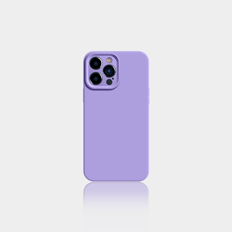 Liquid Silicone Solid Color Full Package Phone Case Light purple