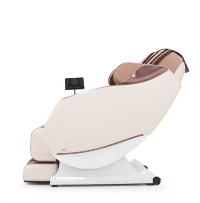 Full Body Zero Gravity Shiatsu Massage Chair SL-Track Recliner With Airbag Speaker LCD Touch ScreenMini Remote Voice Control BackSeat Heat Beige