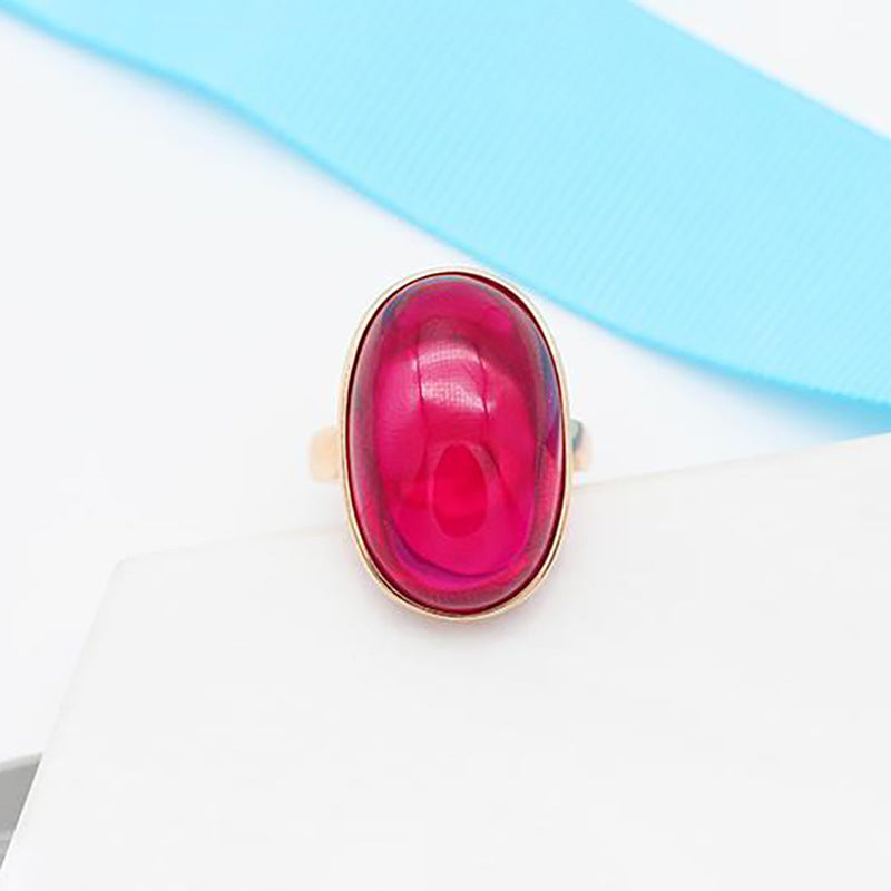 Russian Purple Gold Ruby Ring Fashion Redstone Ring Adjustable Opening
