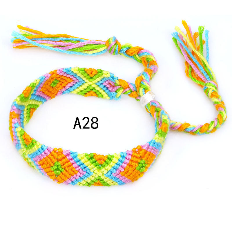 Nepal Ethnic Style Woven Rainbow Bracelet A28