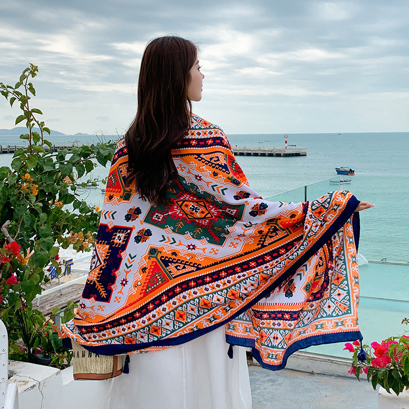 Sun-proof All-matching Shawl Beach Travel Dual-use Outdoor Beach Towel Picture 13 180X90cm