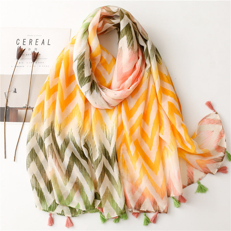 Creative Chinese Style Cotton And Linen Scarf SL2302003 180X88CM