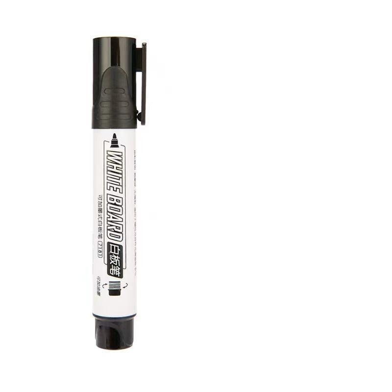 Ink-adding Whiteboard Marker Large Capacity Erasable Office Student Marker Black