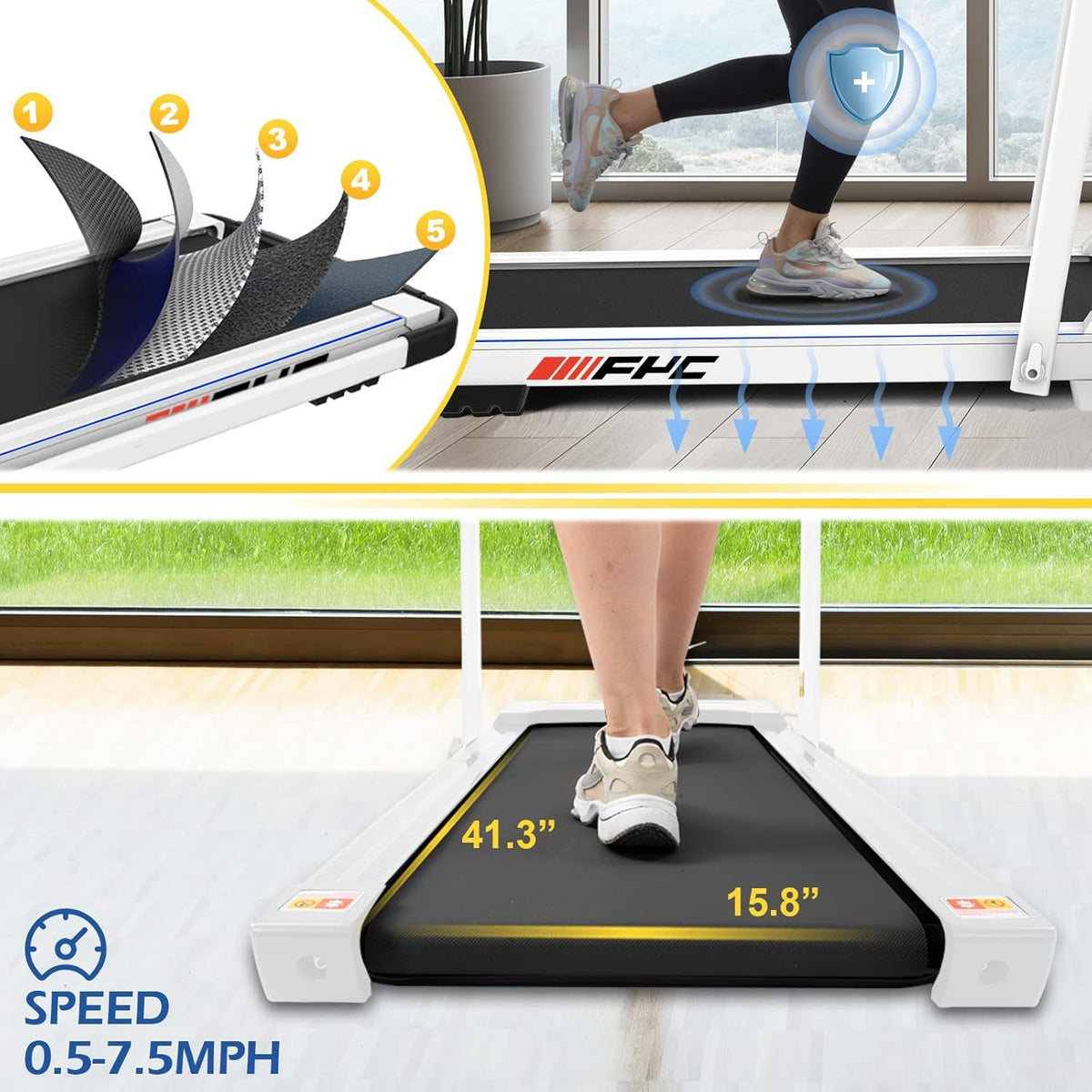 Walking Pad Treadmill, 300 Lbs About 136.1 Kg Capacity Under-the-counter Treadmill, Walking Pad With Handle, Small Household Treadmill, Mini Foldable Treadmill With Remote Control