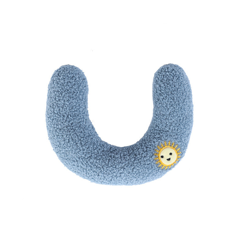Pet Dog Cat Protect Cervical Spine Deep Sleep U-shape Pillow 26X17CM Blue