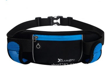 New outdoor sports running pockets multi-function kettle mobile phone pockets personal marathon belt pockets Sky blue 32X12CM