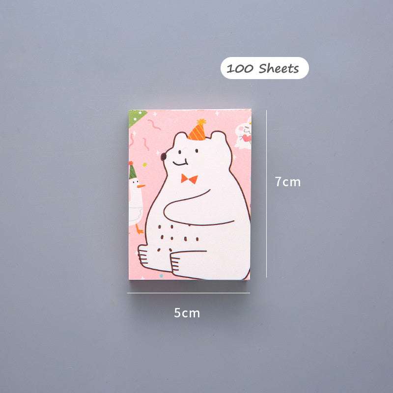 Cute Sticky Notes For Students With Tearable Non-sticky Sticky Notes Bear
