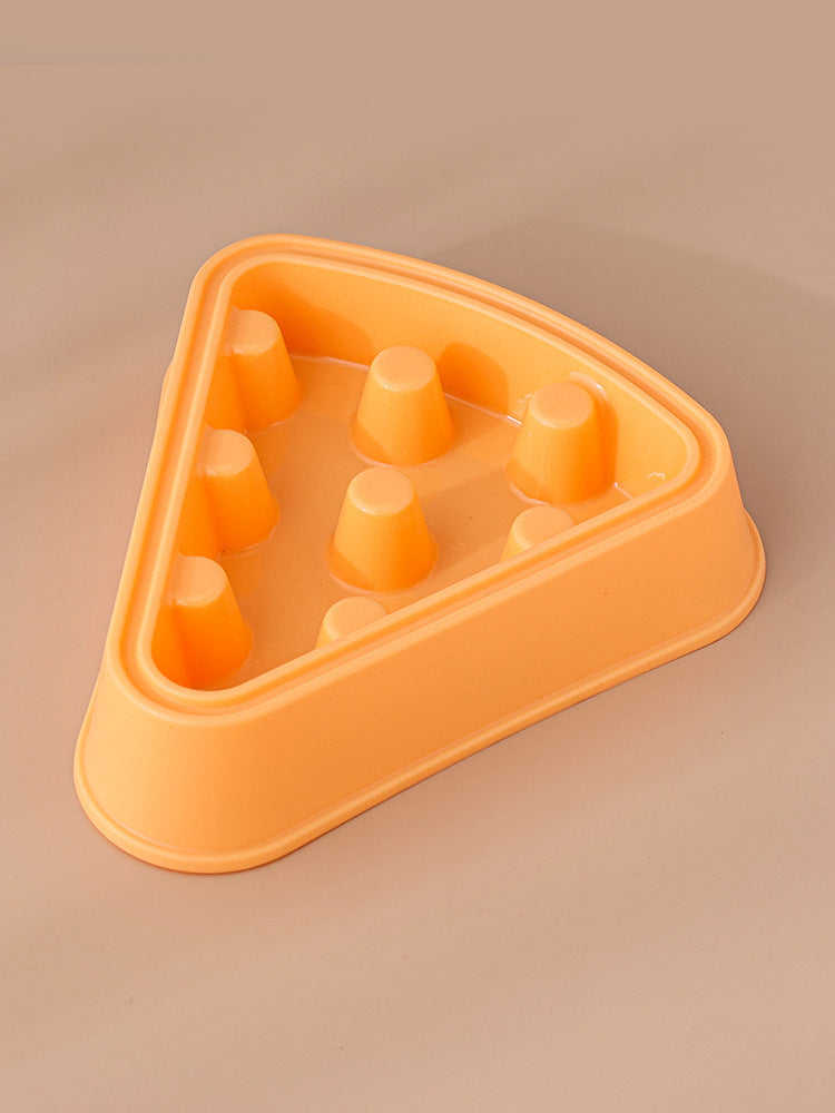 Pet Cat Dog Bowl Cartoon Pizza Single Bowl Slow Food Orange