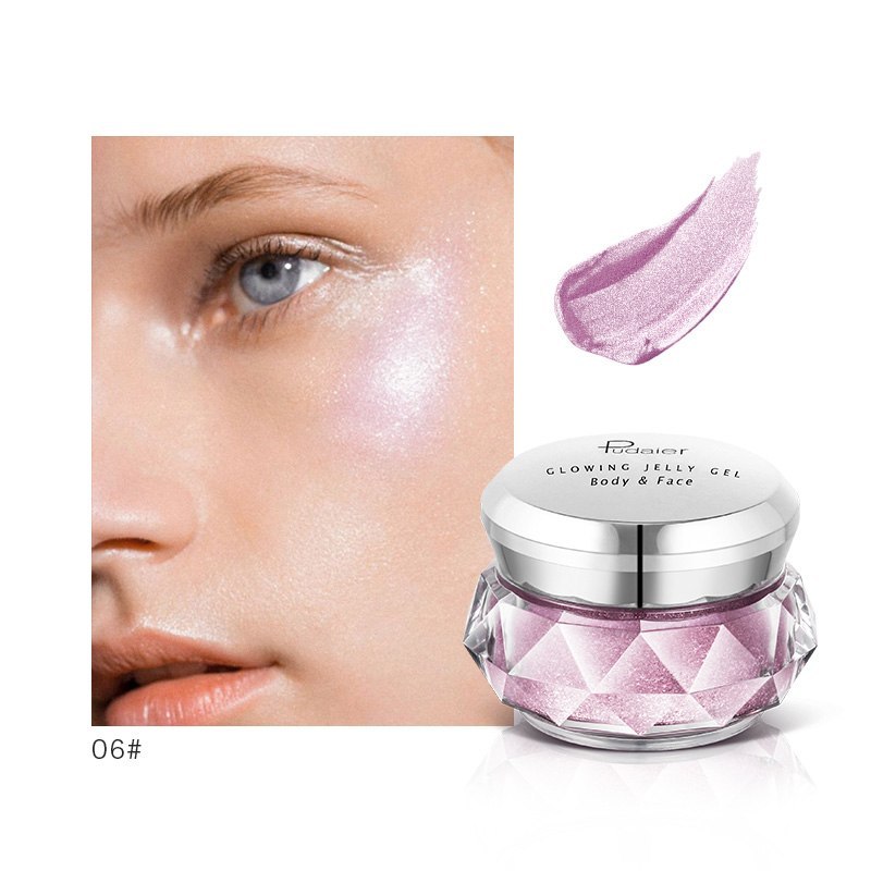 Face Highlighter Jelly Gel Mermaid Eyeshadow Glow Body Glitter Festival Makeup Iluminador Gold Liquid Highlighter Bronzer F