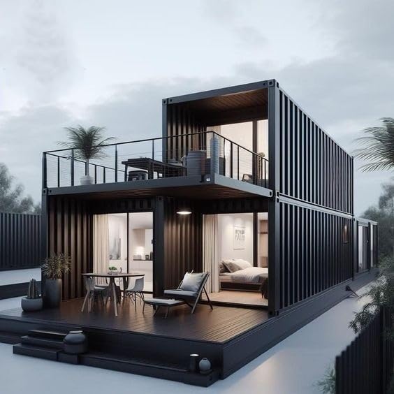 2 Storey Portable Expandable Prefab House Tiny Homes to Live in for Adults Mini Foldable Container House Mobile Home Modular Homes Mini Live Houses Double Floors Prefab Space