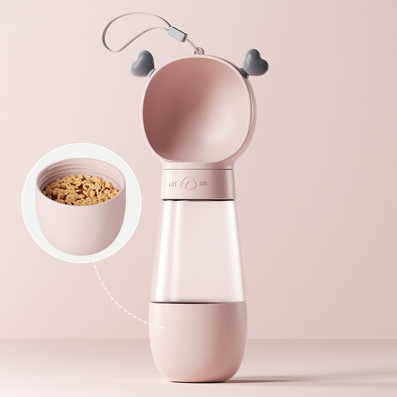 New Go Out Water Cup Portable Walking Dog Drinking Water Pet Supplies Cute pink Drinking water and feeding
