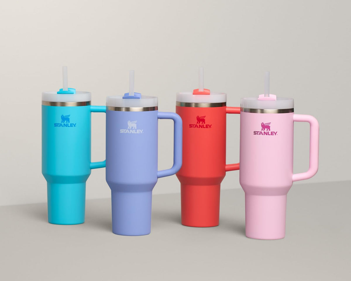 Stanley Quencher H2.0 Tumbler with Handle and Straw 30 oz | Flowstate 3-Position Lid | Cup Holder Compatible for Travel | Insulated Stainless Steel Cup | BPA-Free | Cherry Blossom