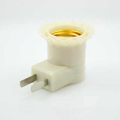 Wall plug-in screw lamp holder with switch White US