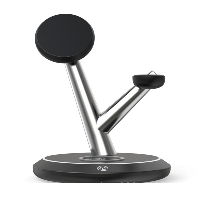 Magnetic Wireless Charger 4 In 1 Stand For Phone Wireless Charging Station For Apple Watch Silver