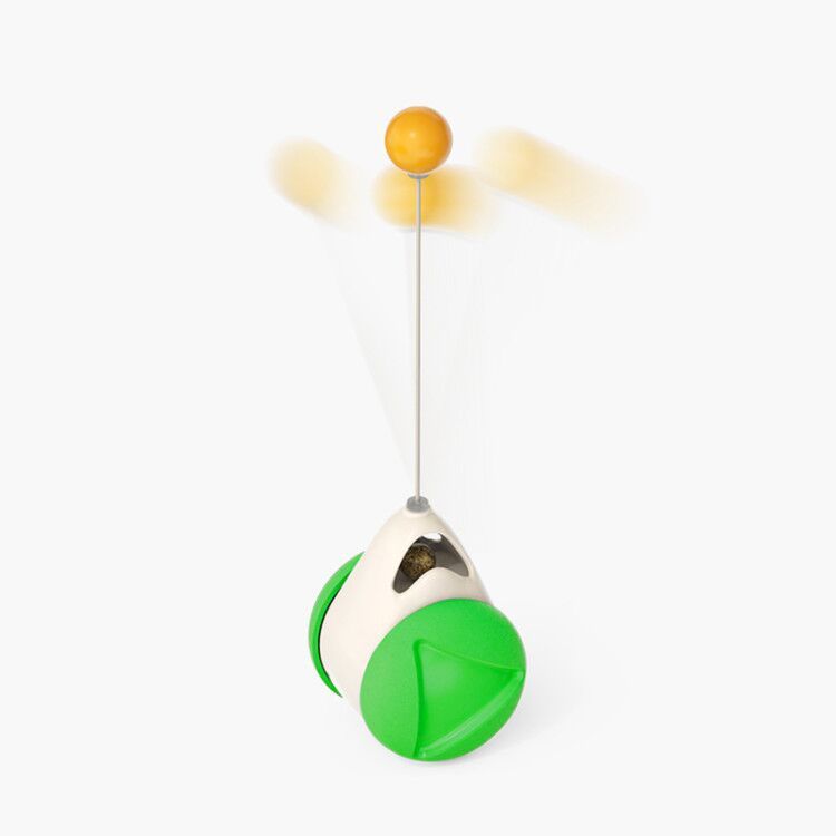 Cat Rotating Windmill Multi-Function Toys Itch Scratching Device Teeth Shining Toy Green Balance car