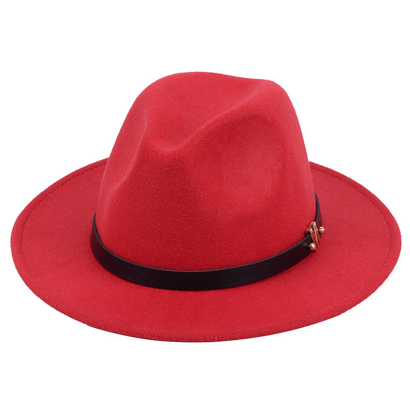 British black jazz hat Red