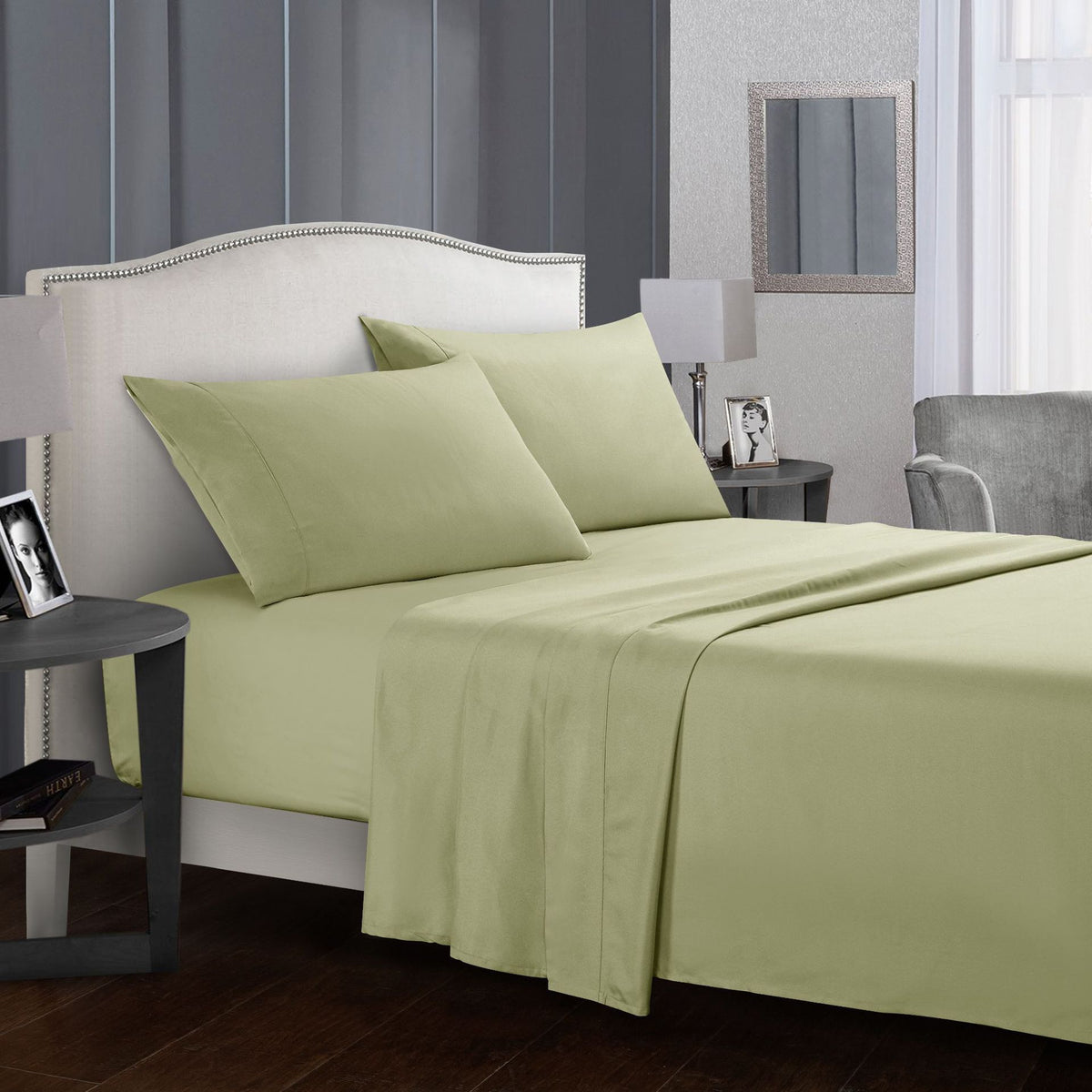 Four-piece bed sheet set Green