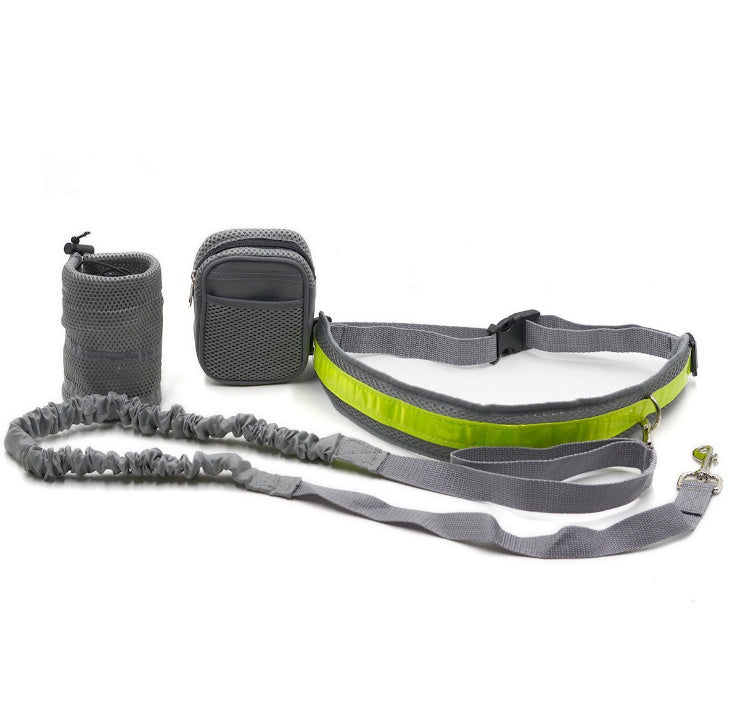 Adjustable Hands Free Dog Leash Gray Q1set