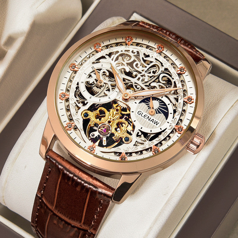 Automatic Mechanical Watch Men's Watch Hollow White