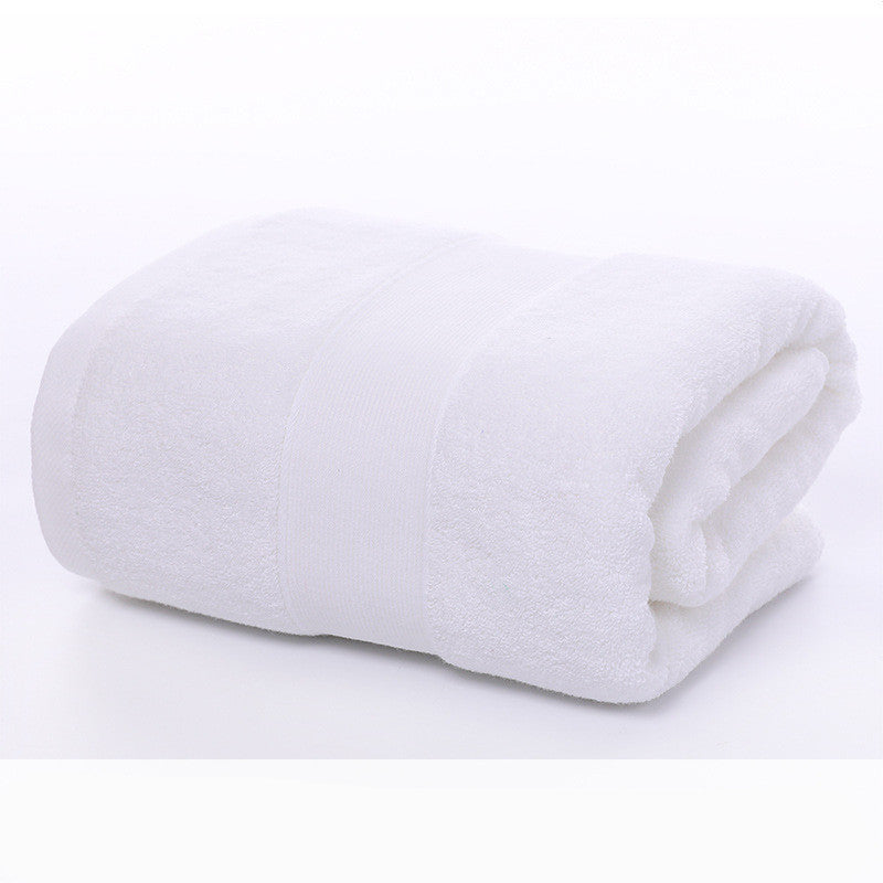 Color cotton bath towel White