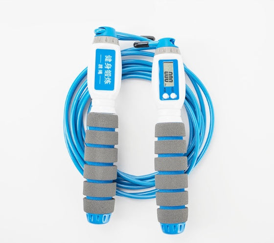 Electronic Counting Rope For Fitness Trainning Blue Steel rope