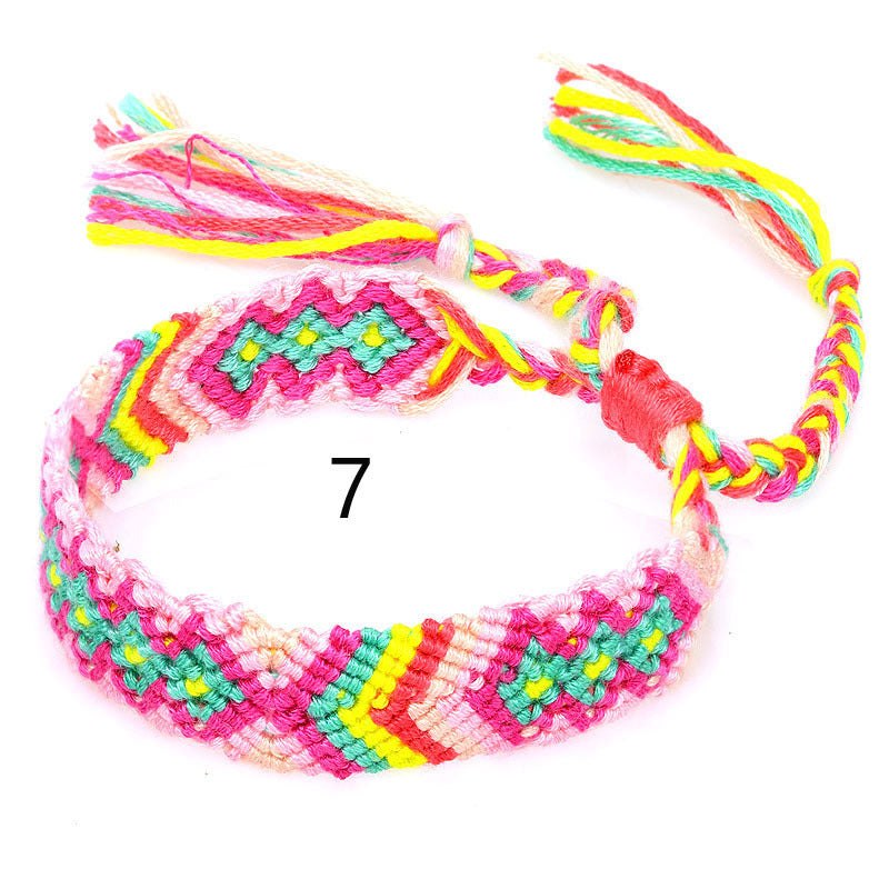 Nepal Ethnic Style Woven Rainbow Bracelet Style 7