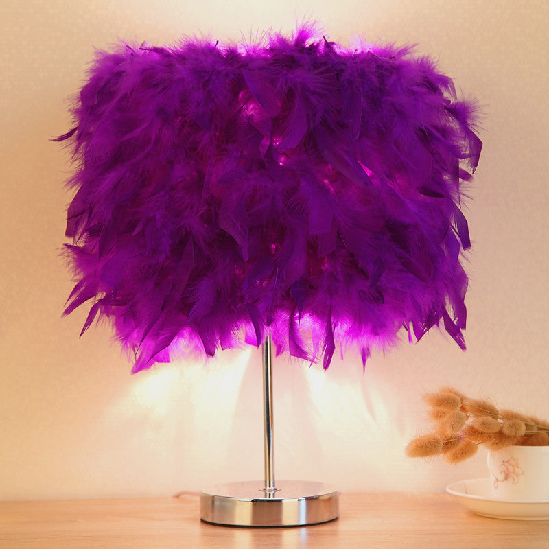 Feather bedroom cute girly night light Purple