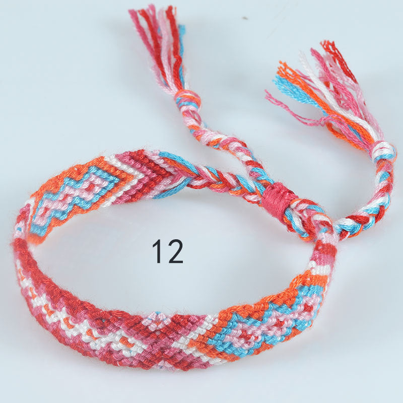 Nepal Ethnic Style Woven Rainbow Bracelet Style 12