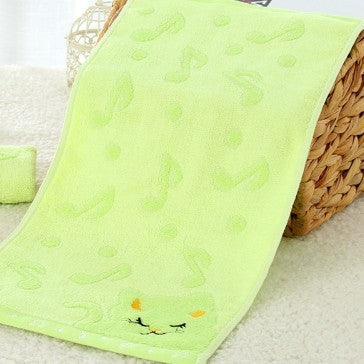 Bamboo Fiber Kitten Face Bath Towels Green