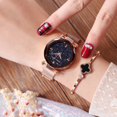 Starry female watch magnet watch Gold