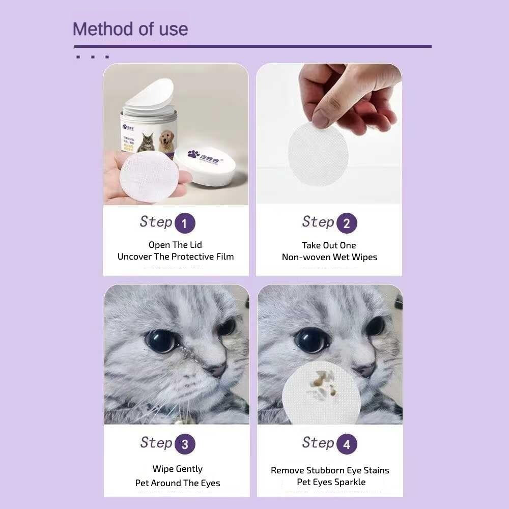 Pet Eye Wipes, 200 Wipes Can Pet Eye CleaningWipes, Tear Stain Removing Wipe, Pet Eye Wipesfor Dogs And Cats, Pets Eye Wipes, Pet Suppliesgentle