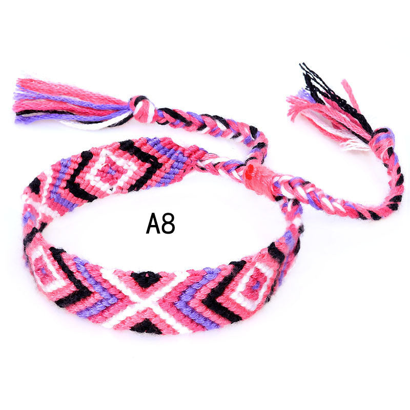 Nepal Ethnic Style Woven Rainbow Bracelet A8