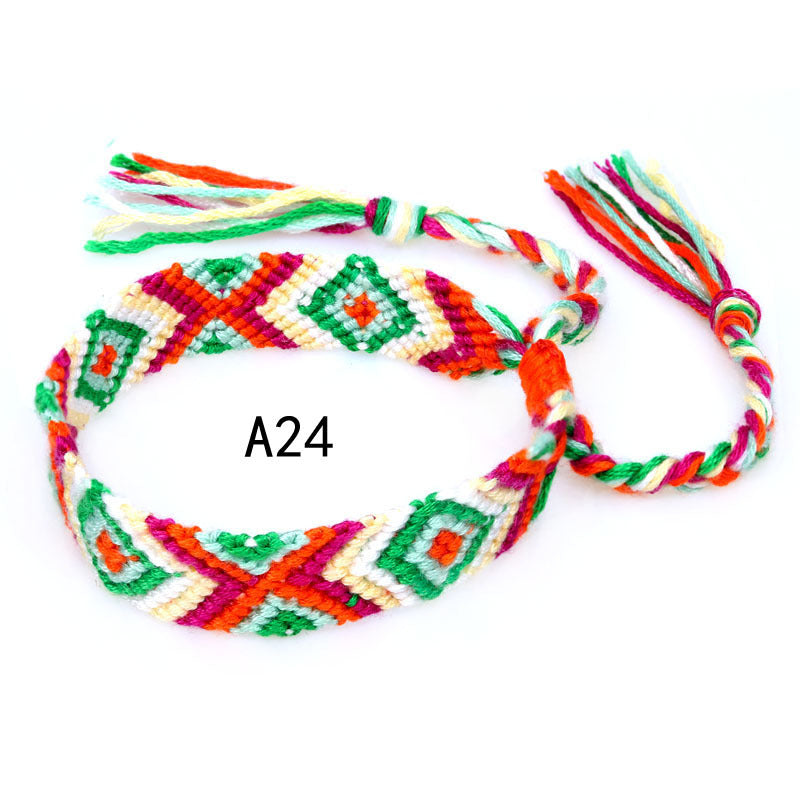 Nepal Ethnic Style Woven Rainbow Bracelet A24