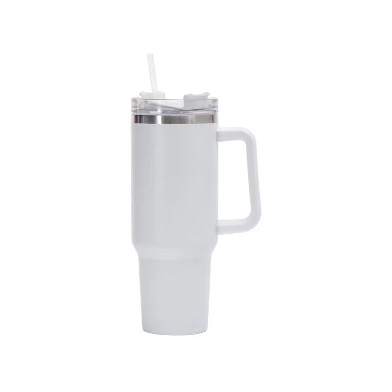 Stainless Steel Insulated Cup 40oz Straw Bingba White 40oz