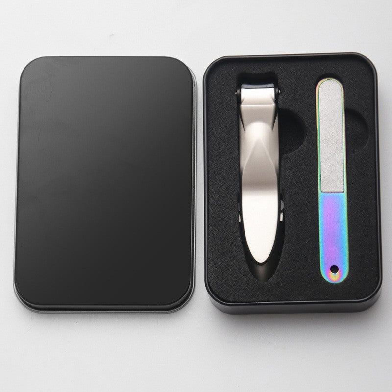 Anti-splash Stainless Steel Nail Clippers Pearl Nickel Gold Set