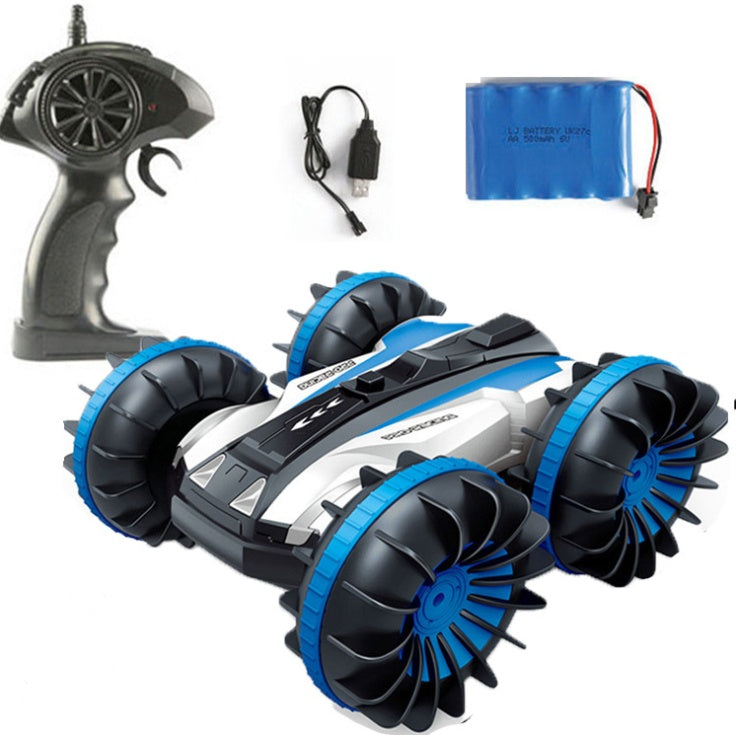 Remote control stunt car blue 1:18