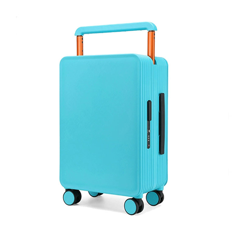 Draw-bar Luggage Wide Good-looking Women's Large Capacity Suitcase Blue Gift 20 Inch