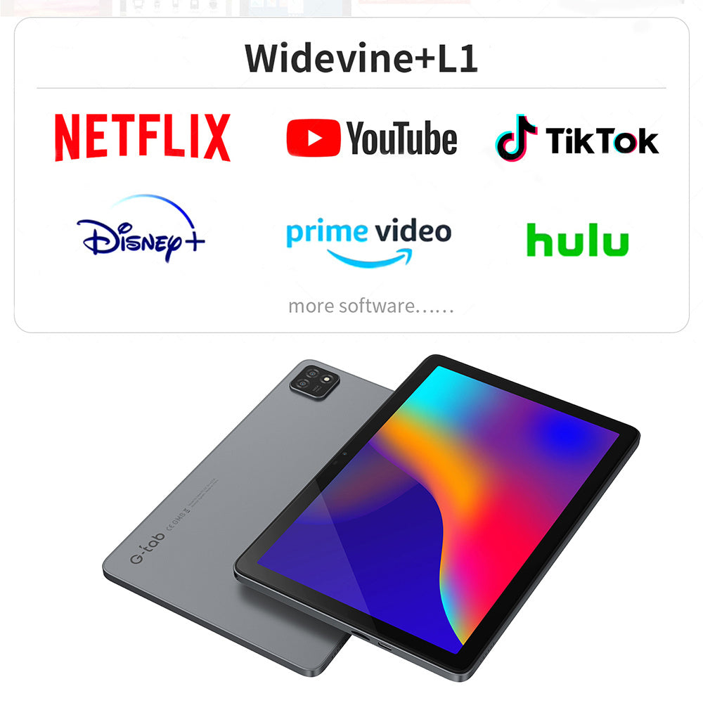 G-tab T9 Rockchip RK3562 Quad Core 3GB 3GB RAM 64GB ROM 10.1 Inch Android 14 Tablet PC Grey