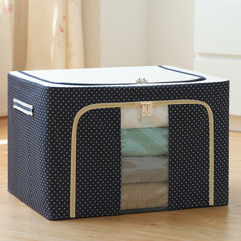 Clothes Quilt Folding Storage Bag Closet Storage Box Blue