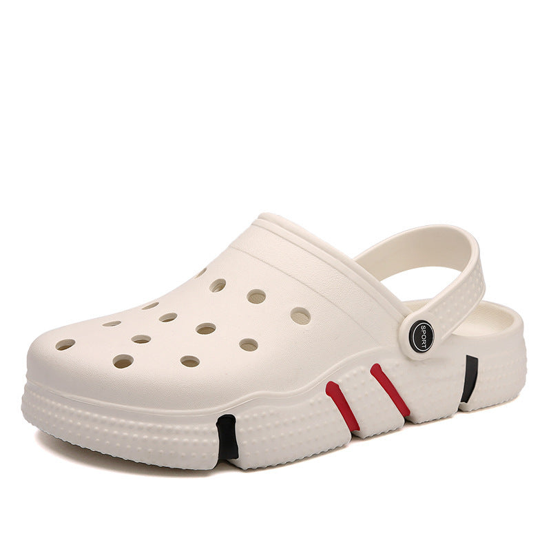 Men Sandals Summer Hole Shoes Beach Slippers Beige