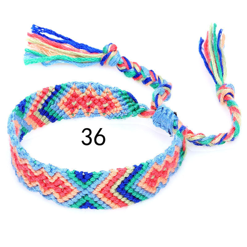 Nepal Ethnic Style Woven Rainbow Bracelet Style 36