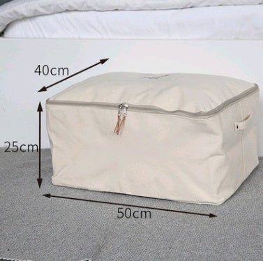 Thick canvas storage box clothes finishing storage bag with cover zipper quilt storage bag Large