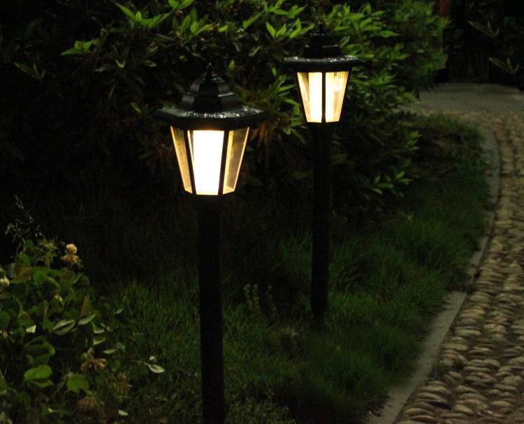 Outdoor solar hexagonal wall light, wall light, garden light Yellow Ground plug